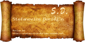 Stefanovics Dorián névjegykártya
